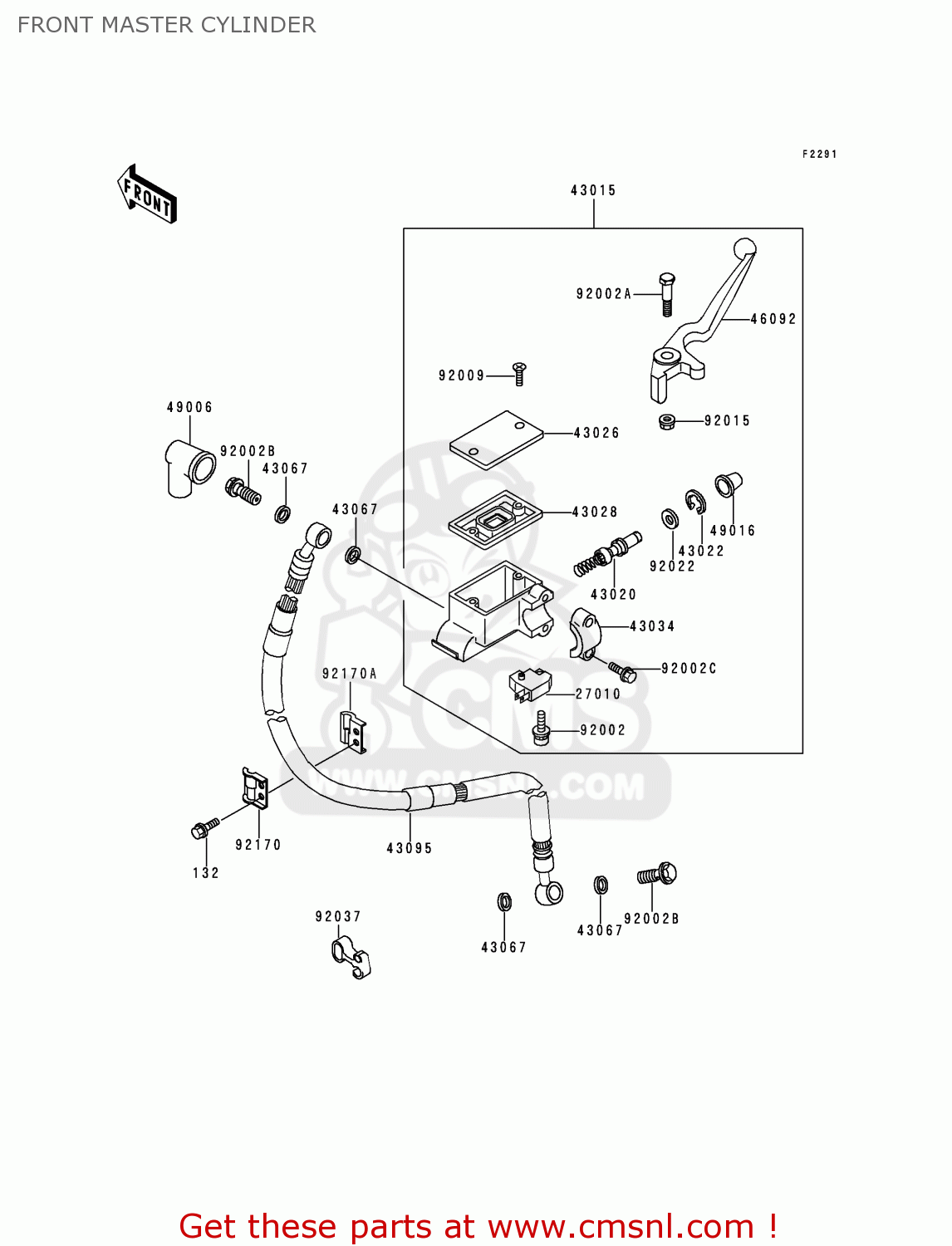 FRONT MASTER CYLINDER KMX125-A12 1999 MEXICO