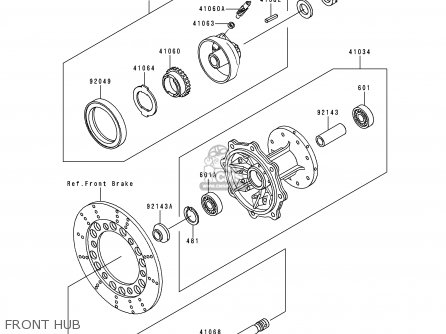FRONT HUB - KMX125-A12 1999 MEXICO