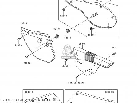 SIDE COVERS/CHAIN COVER - KMX125-A12 1999 MEXICO