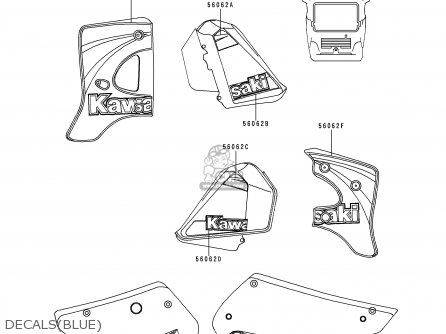 DECALS(BLUE) - KMX125-A12 1999 MEXICO