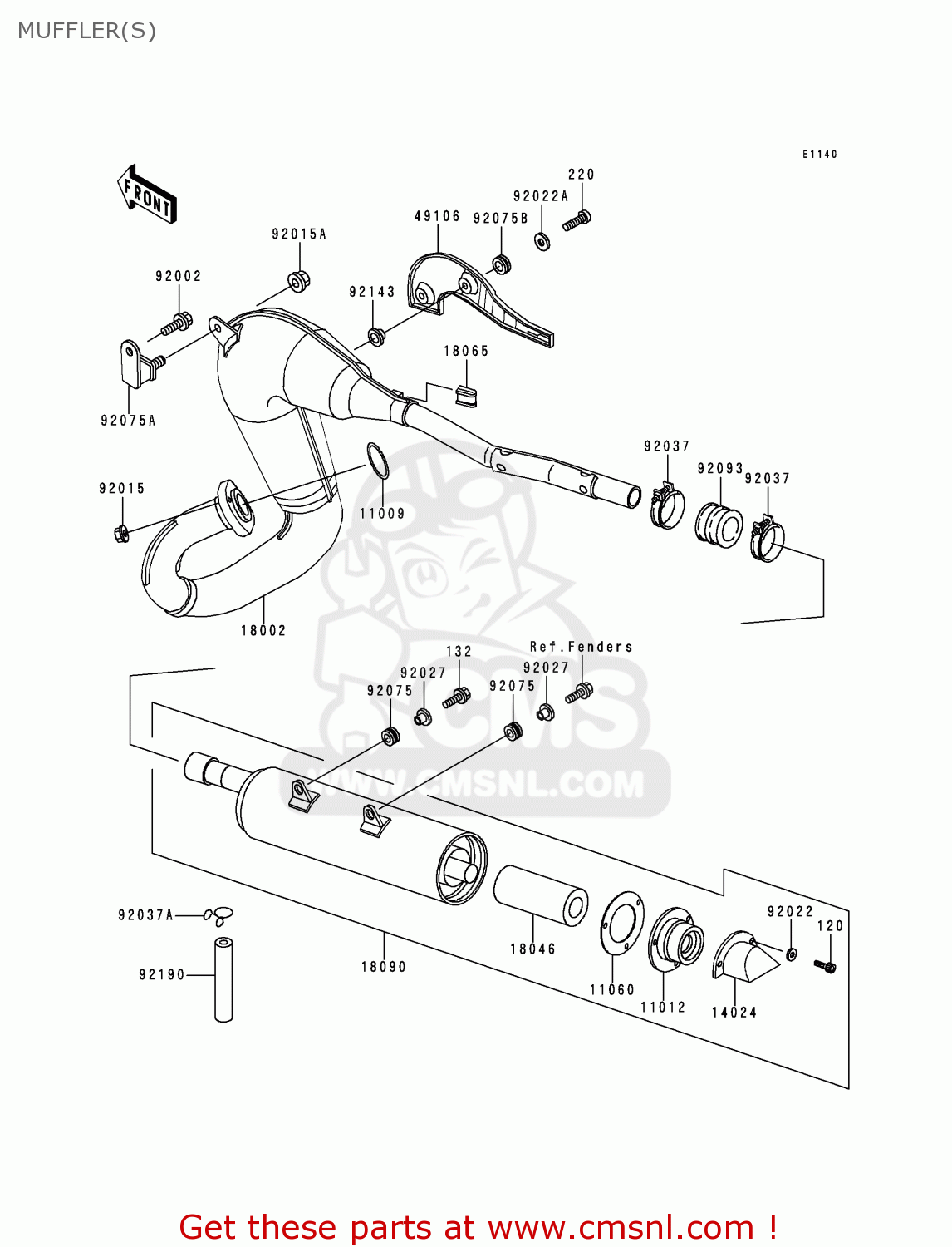 MUFFLER(S) KMX125-A13 2000 MEXICO