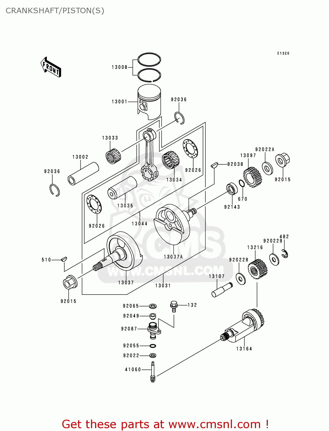 CRANKSHAFT/PISTON(S) KMX125-A13 2000 MEXICO