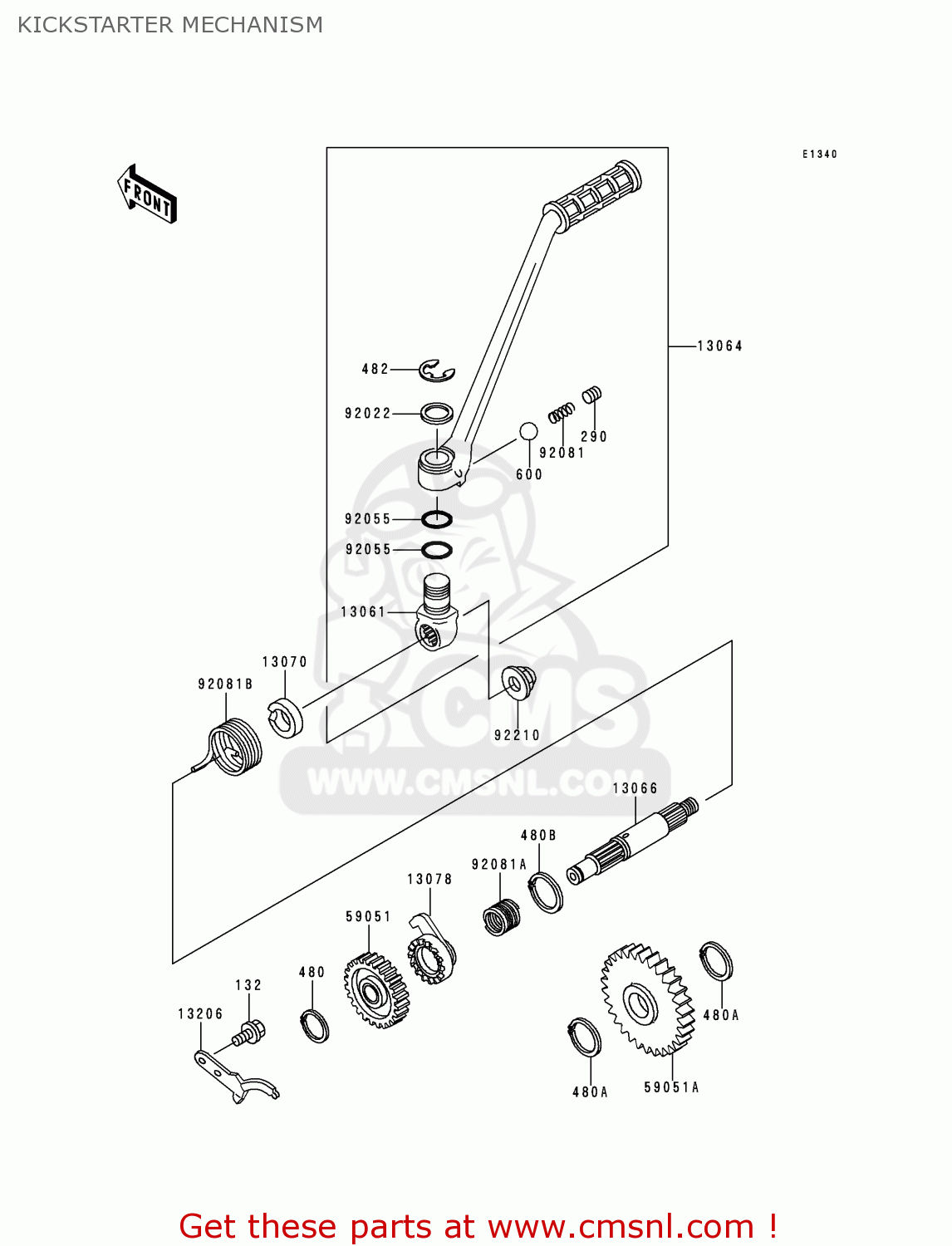 KICKSTARTER MECHANISM KMX125-A13 2000 MEXICO