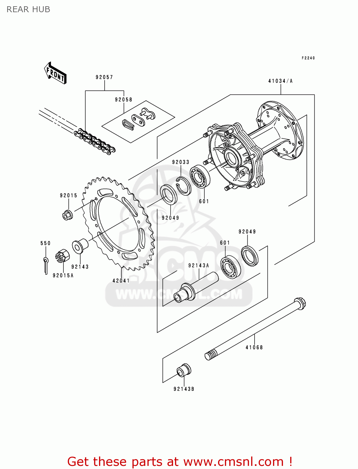 REAR HUB KMX125-A13 2000 MEXICO