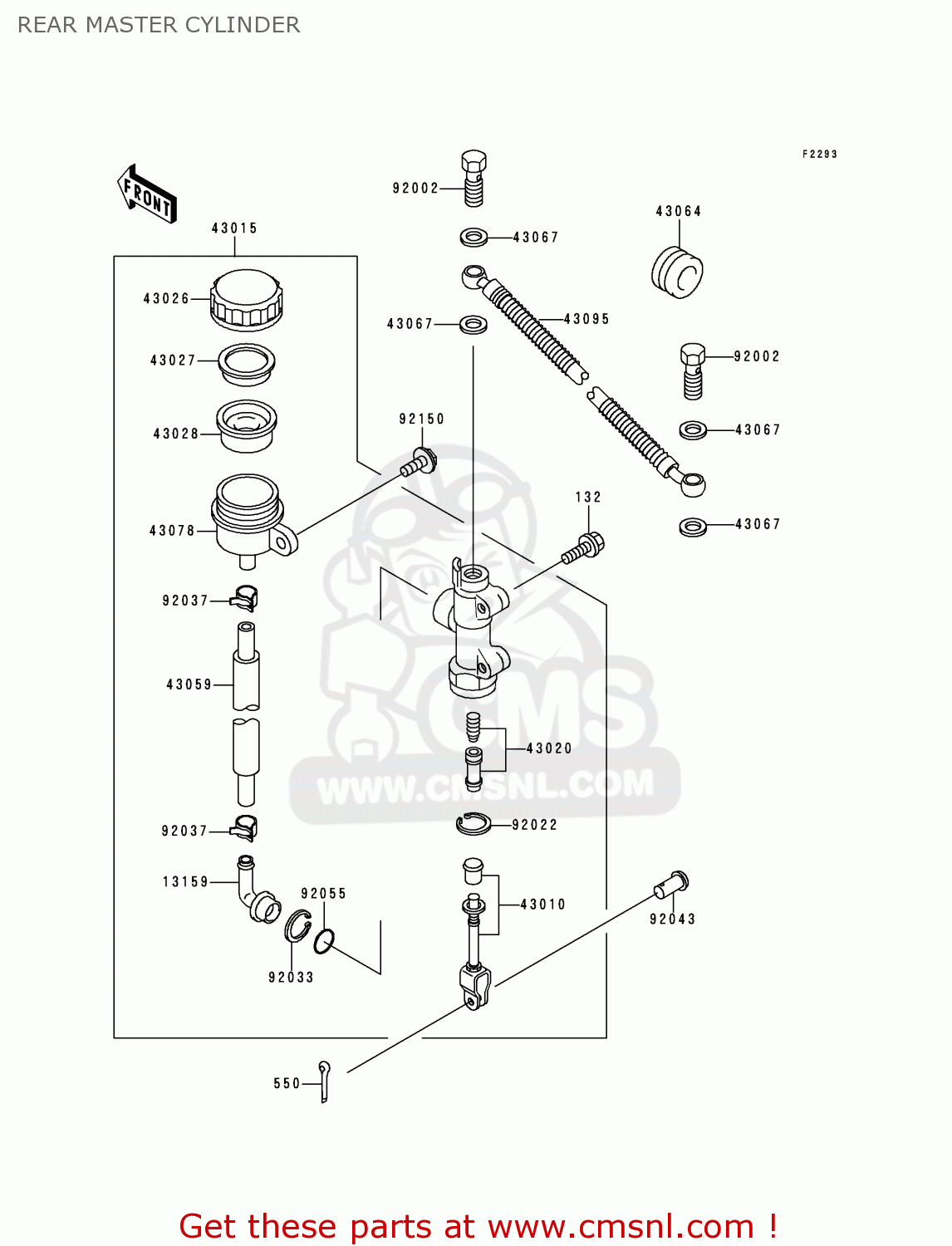 REAR MASTER CYLINDER KMX125-A13 2000 MEXICO