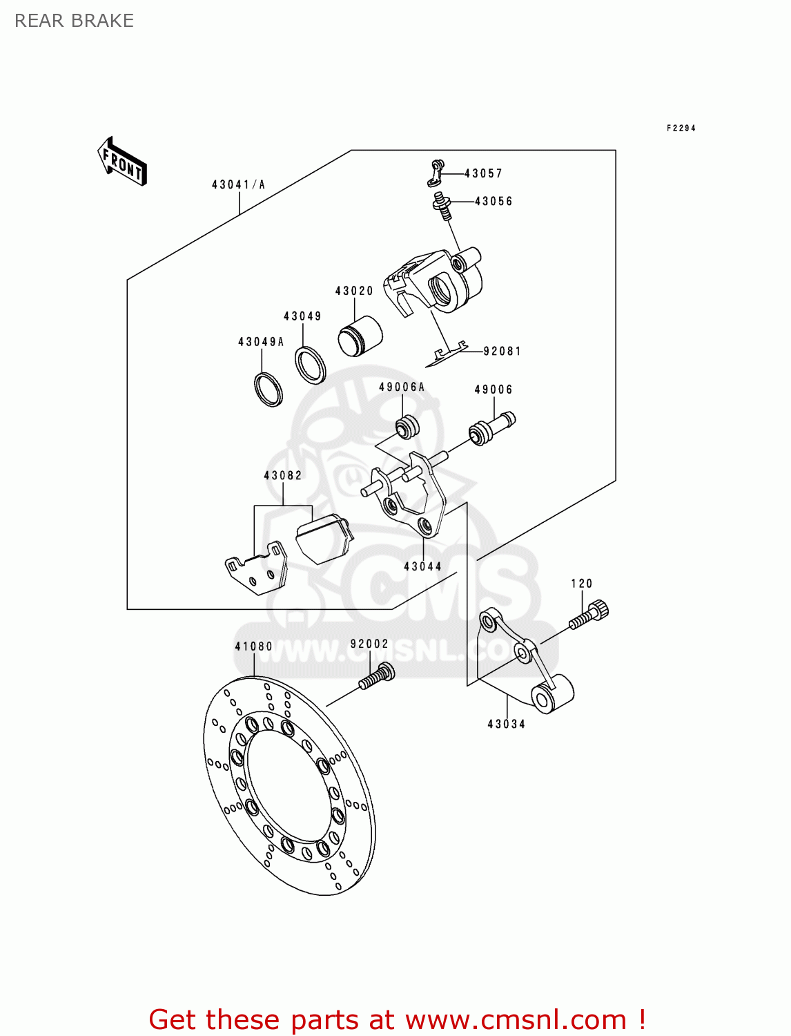 REAR BRAKE KMX125-A13 2000 MEXICO