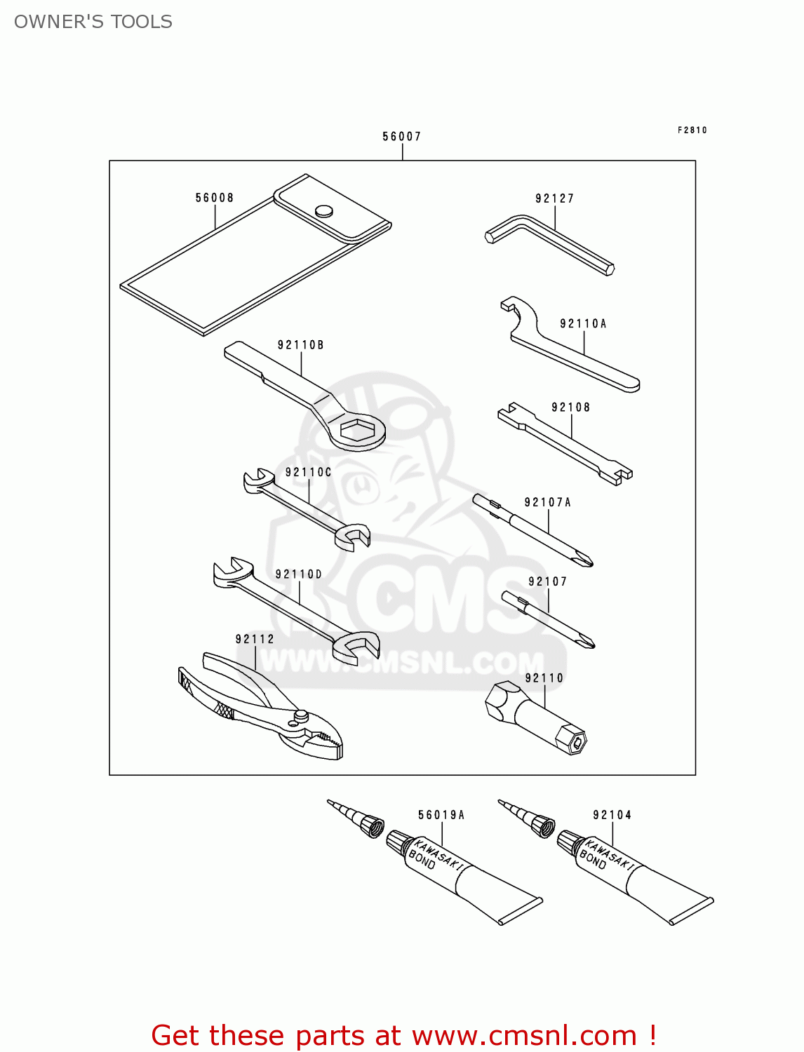 OWNER'S TOOLS KMX125-A13 2000 MEXICO