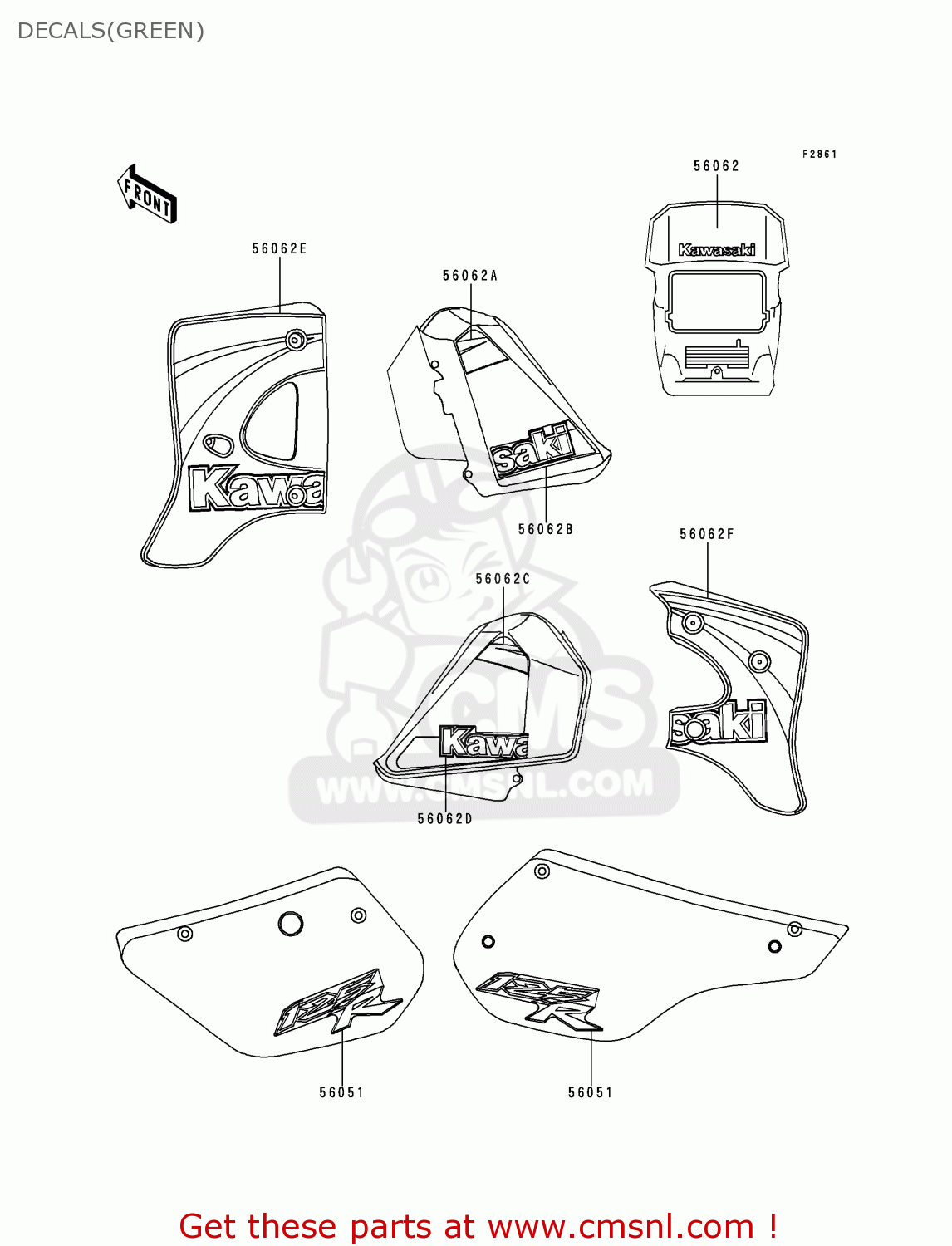 DECALS(GREEN) KMX125-A13 2000 MEXICO