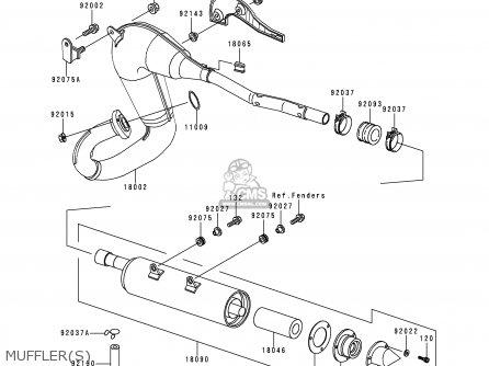 MUFFLER(S) - KMX125-A13 2000 MEXICO