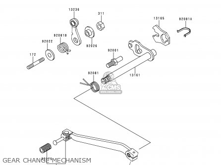 GEAR CHANGE MECHANISM - KMX125-A13 2000 MEXICO