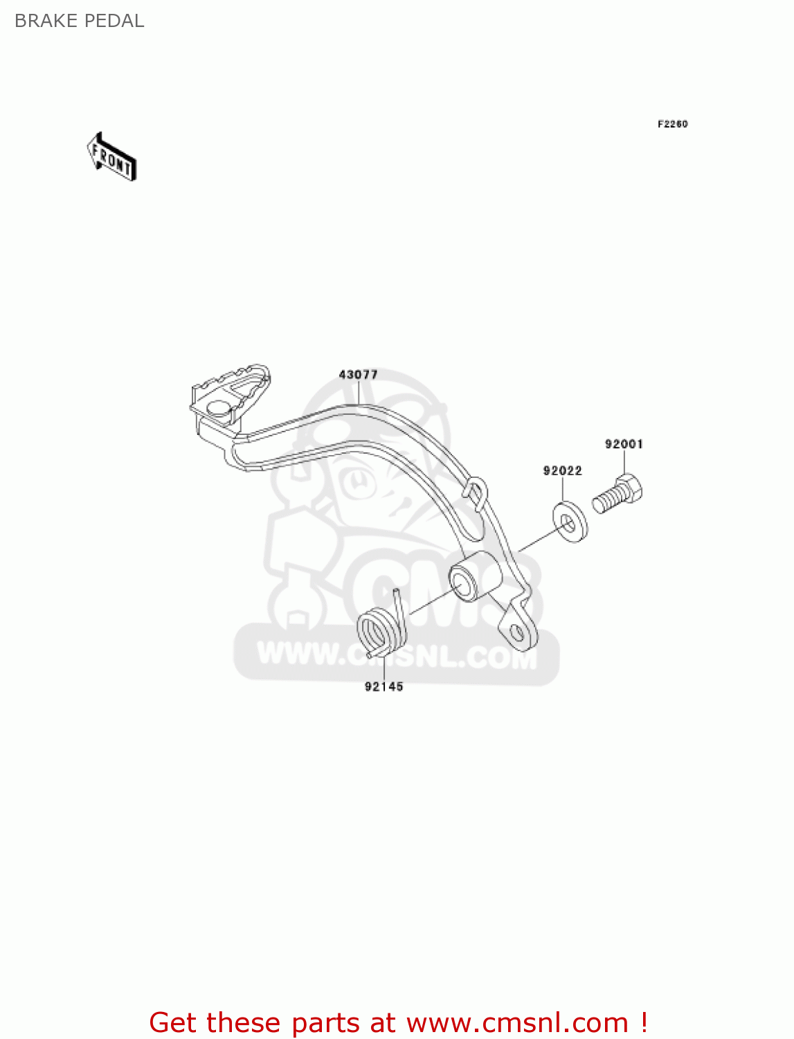 BRAKE PEDAL KMX125-A14 KMX125 2001 / KPH