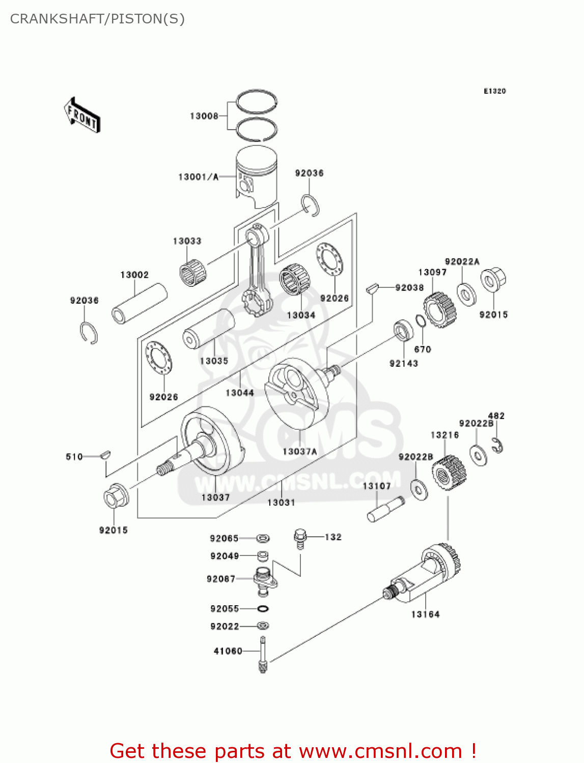 CRANKSHAFT/PISTON(S) KMX125-A14 KMX125 2001 / KPH