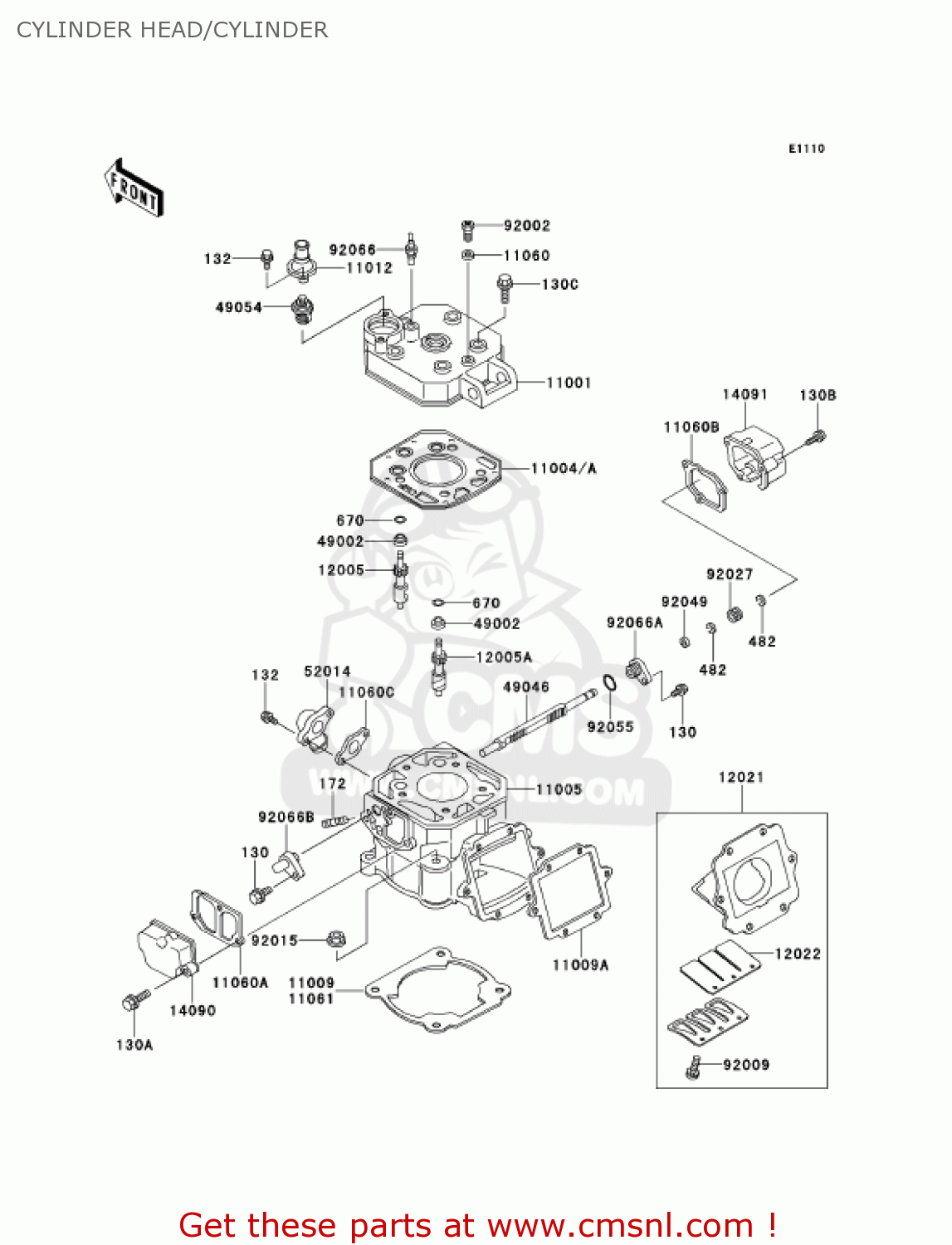 CYLINDER HEAD/CYLINDER KMX125-A14 KMX125 2001 / KPH