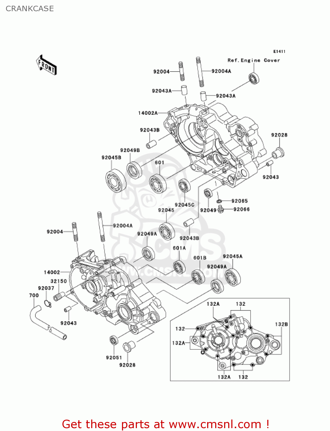 CRANKCASE KMX125-A14 KMX125 2001 / KPH