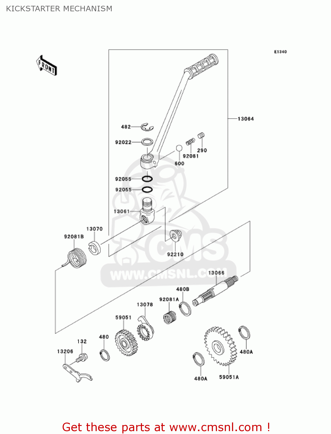 KICKSTARTER MECHANISM KMX125-A14 KMX125 2001 / KPH