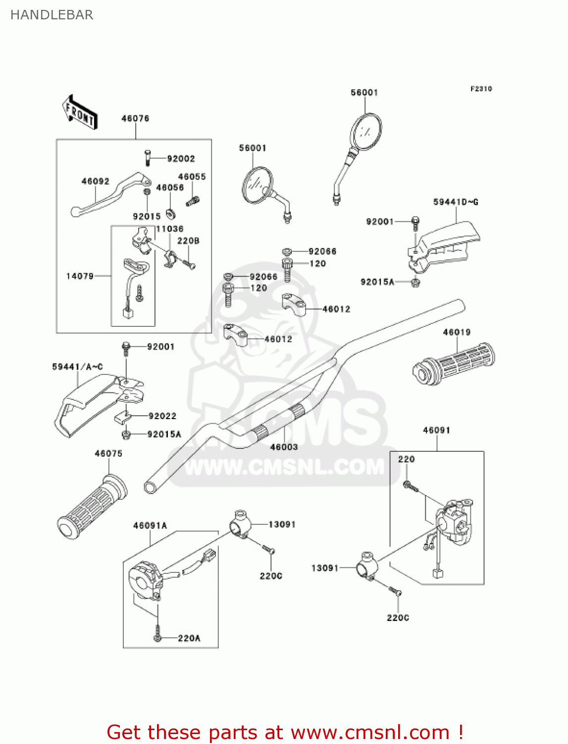 HANDLEBAR KMX125-A14 KMX125 2001 / KPH