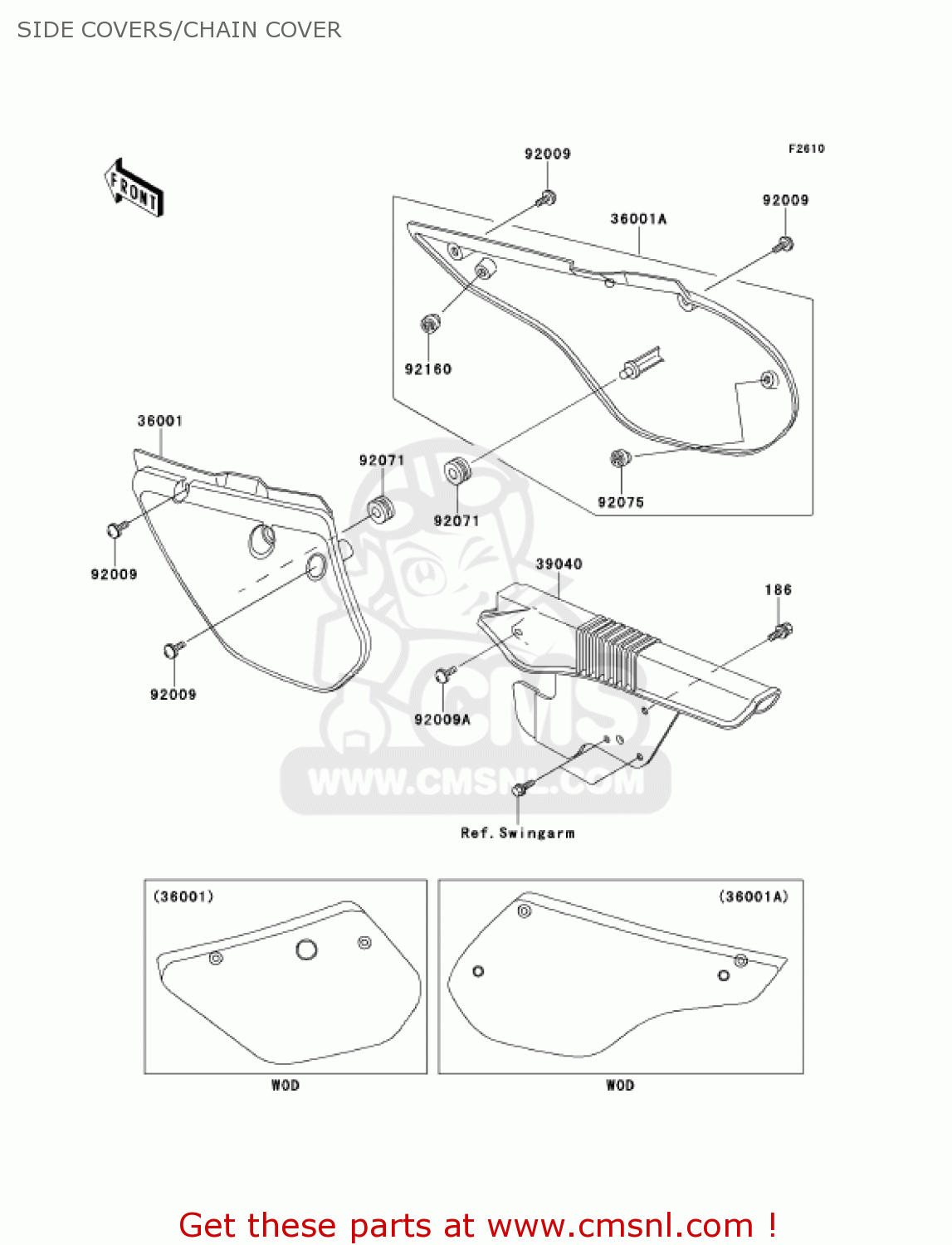 SIDE COVERS/CHAIN COVER KMX125-A14 KMX125 2001 / KPH