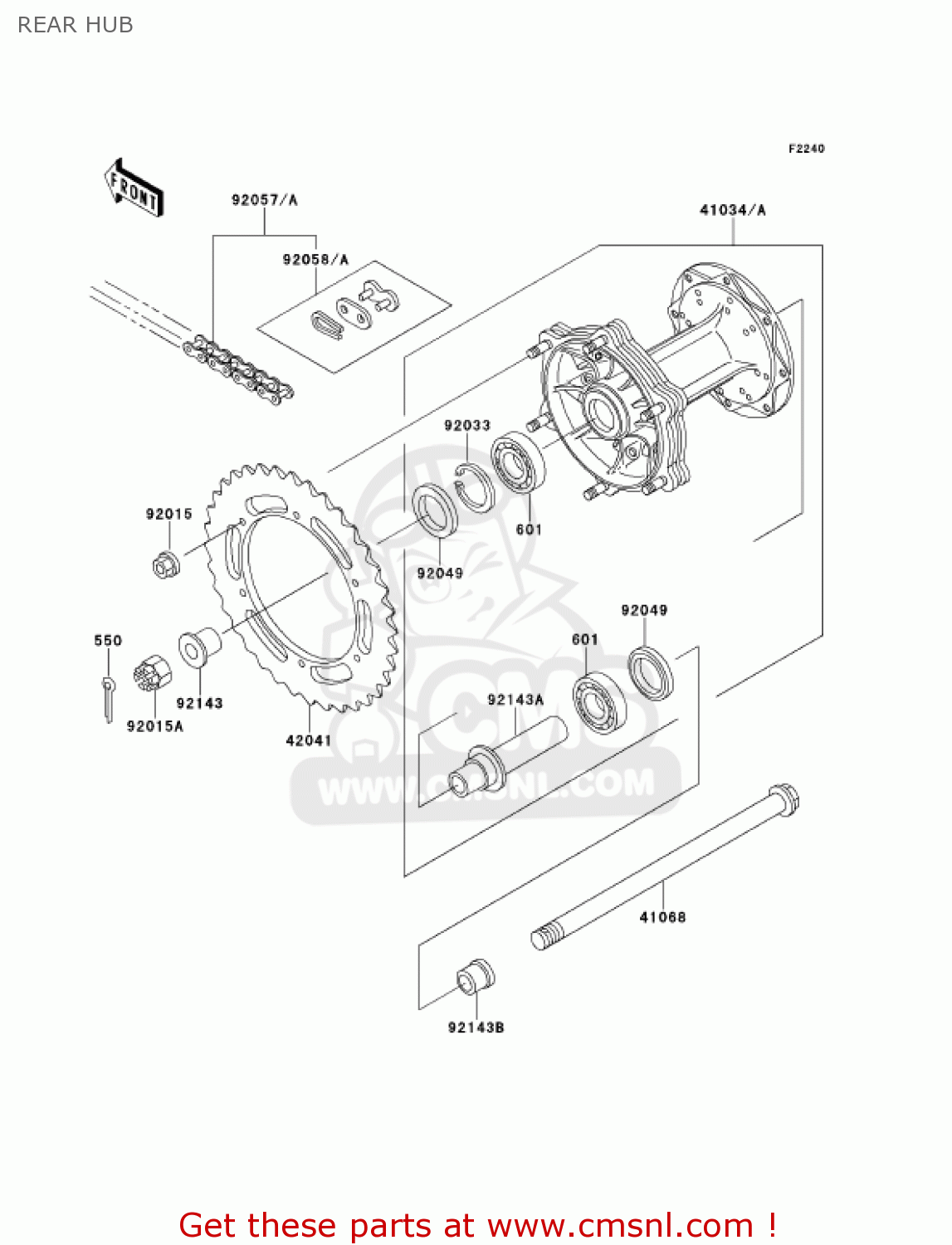 REAR HUB KMX125-A14 KMX125 2001 / KPH