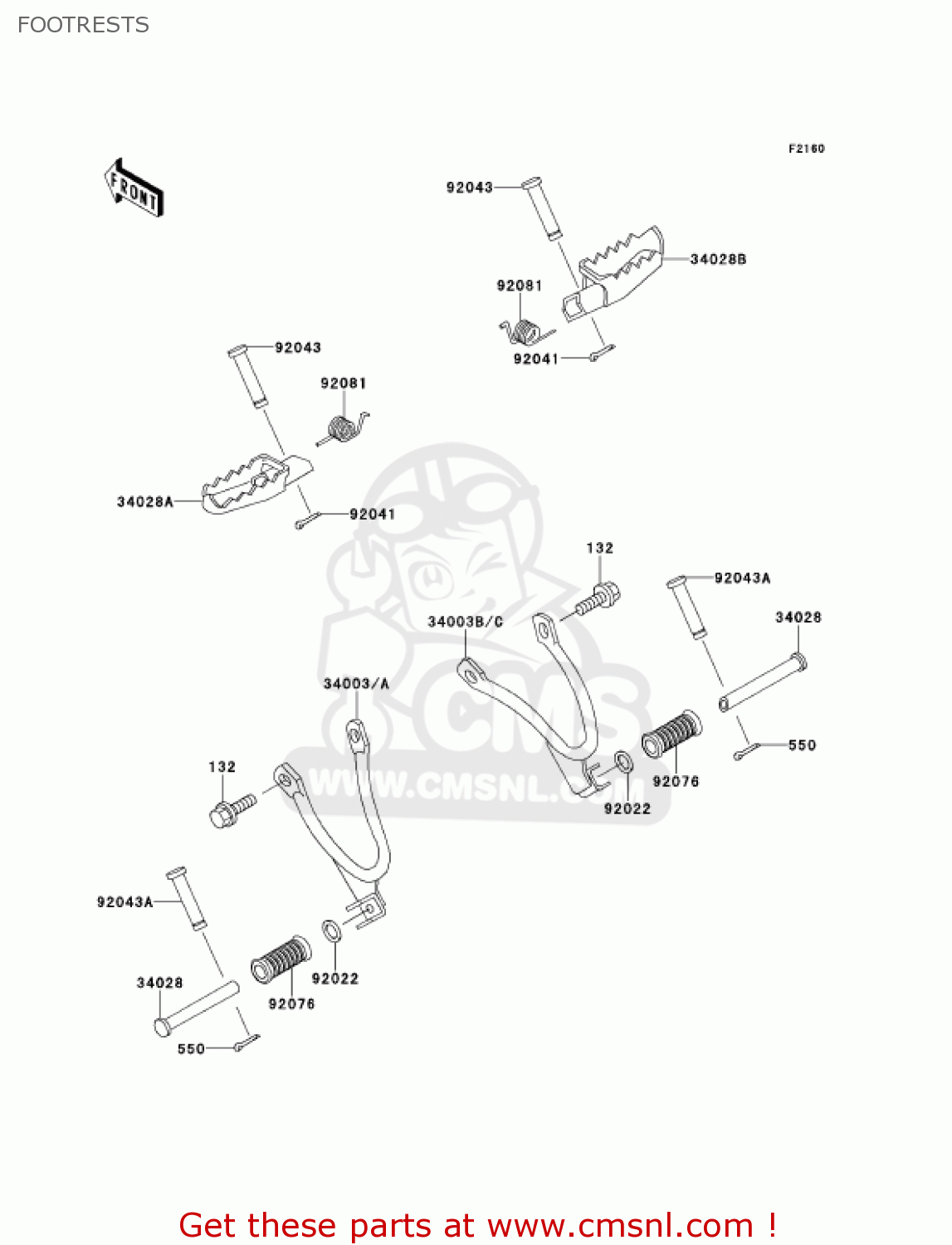 FOOTRESTS KMX125-A14 KMX125 2001 / KPH