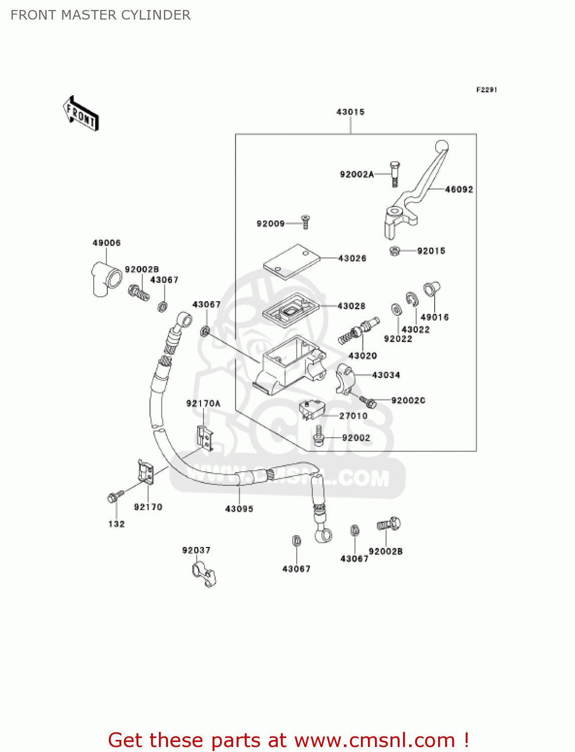 FRONT MASTER CYLINDER KMX125-A14 KMX125 2001 / KPH