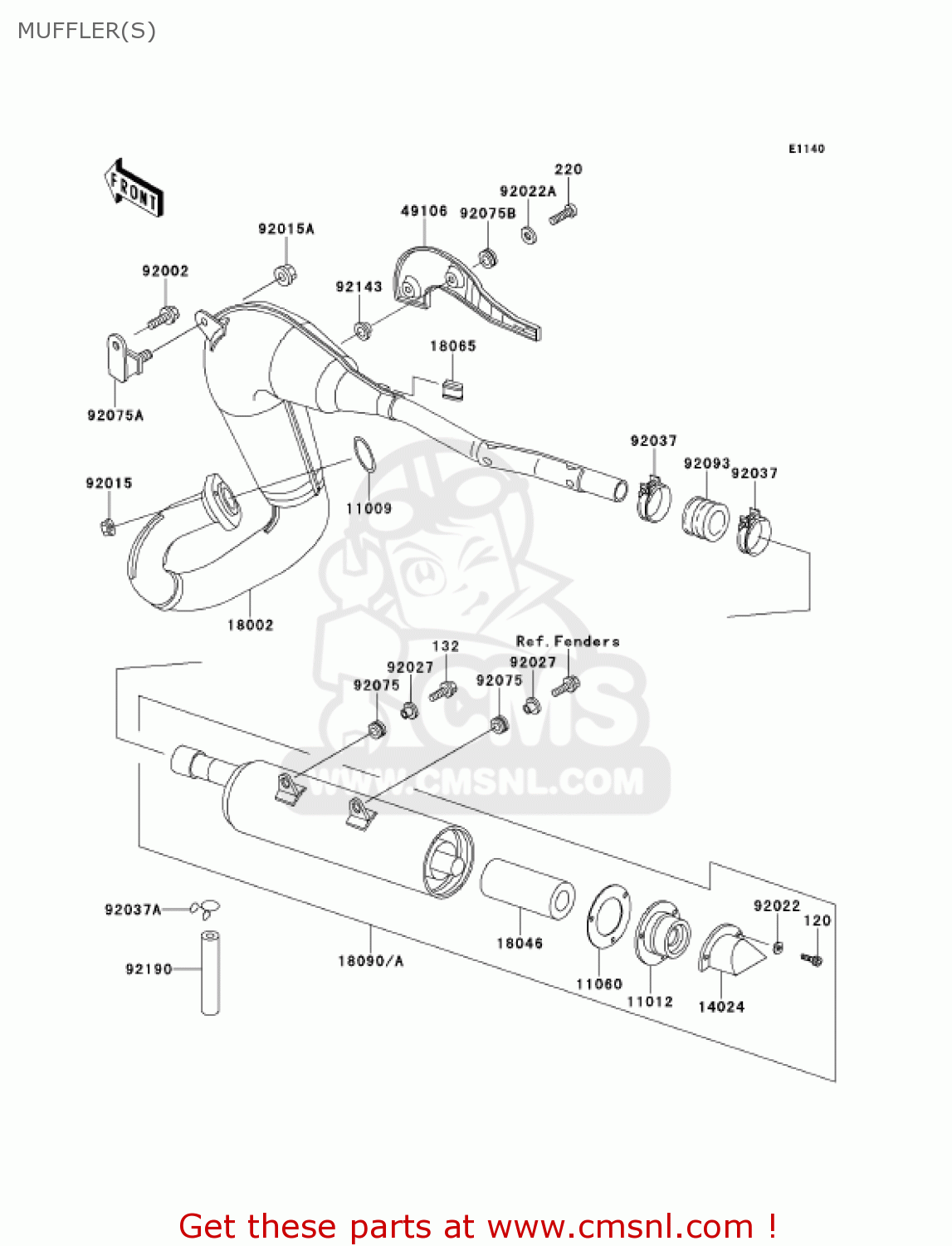 MUFFLER(S) KMX125-A14 KMX125 2001 / KPH