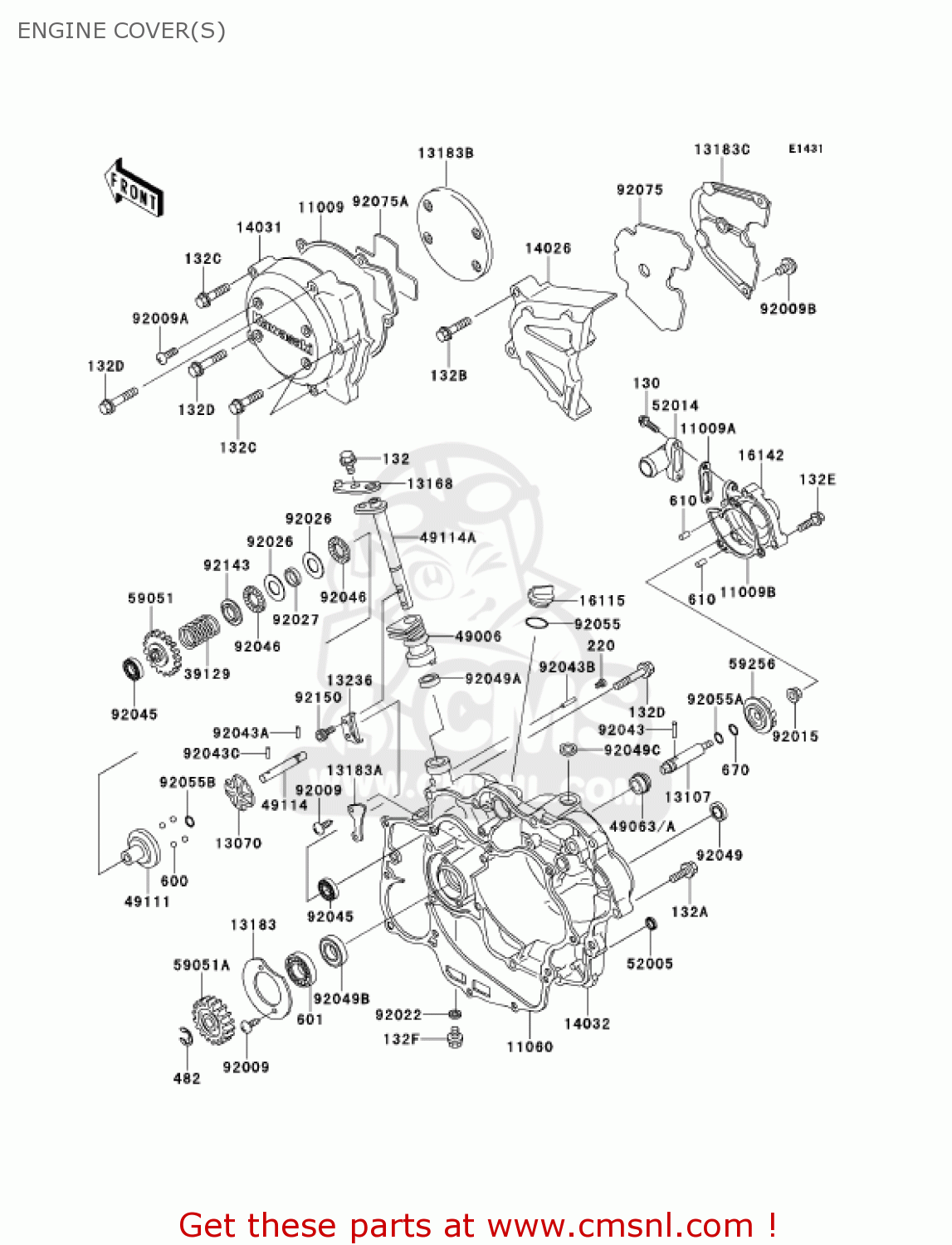 ENGINE COVER(S) KMX125-A14 KMX125 2001 / KPH