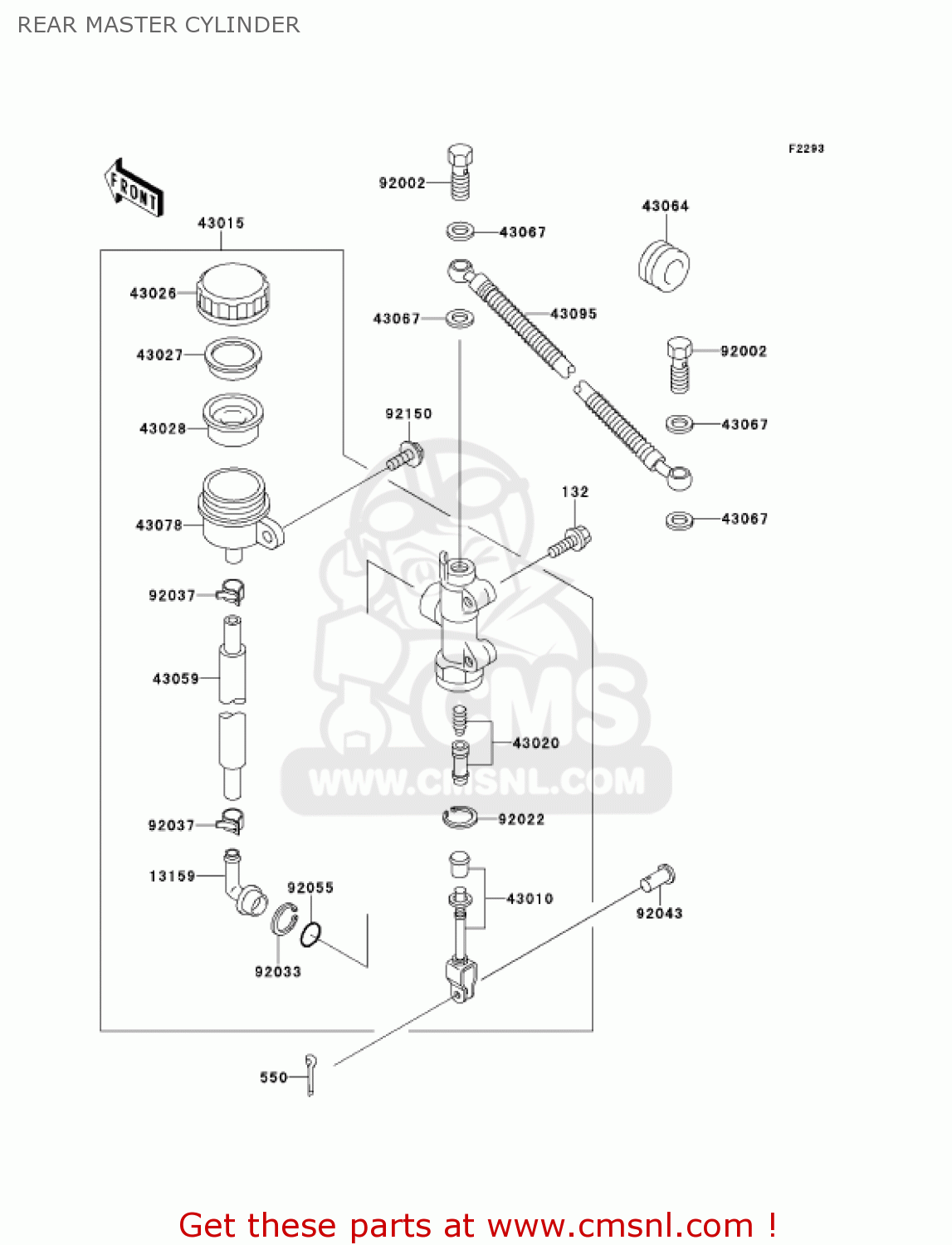 REAR MASTER CYLINDER KMX125-A14 KMX125 2001 / KPH