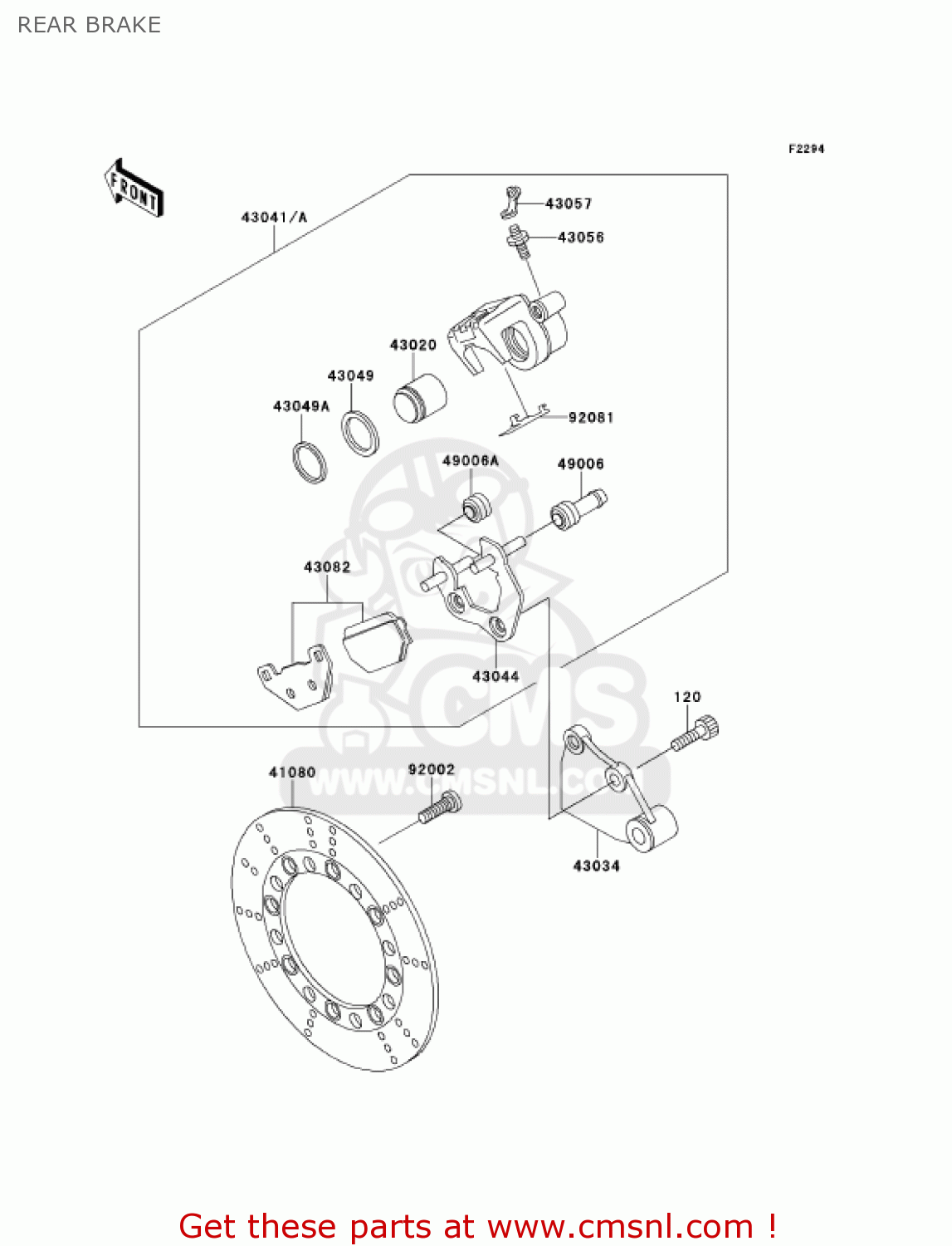 REAR BRAKE KMX125-A14 KMX125 2001 / KPH