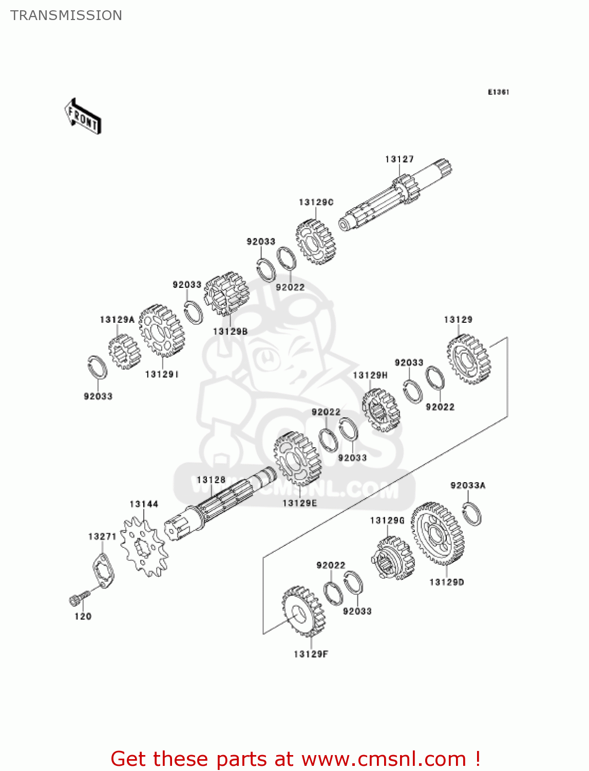 TRANSMISSION KMX125-A14 KMX125 2001 / KPH