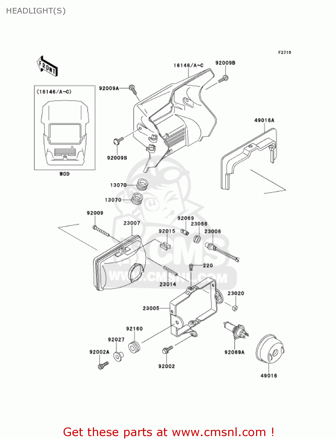 HEADLIGHT(S) KMX125-A14 KMX125 2001 / KPH