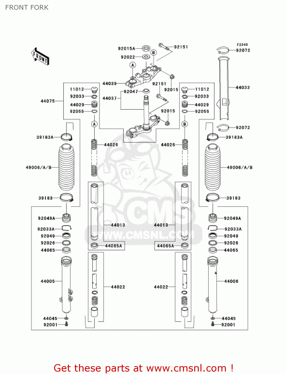 FRONT FORK KMX125-A14 KMX125 2001 / KPH