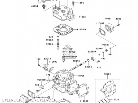 CYLINDER HEAD/CYLINDER - KMX125-A14 KMX125 2001 / KPH