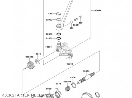 KICKSTARTER MECHANISM - KMX125-A14 KMX125 2001 / KPH