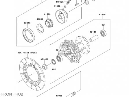 FRONT HUB - KMX125-A14 KMX125 2001 / KPH
