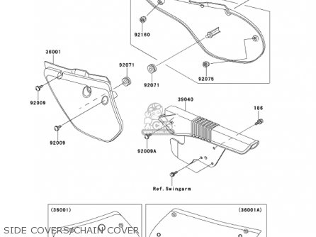 SIDE COVERS/CHAIN COVER - KMX125-A14 KMX125 2001 / KPH
