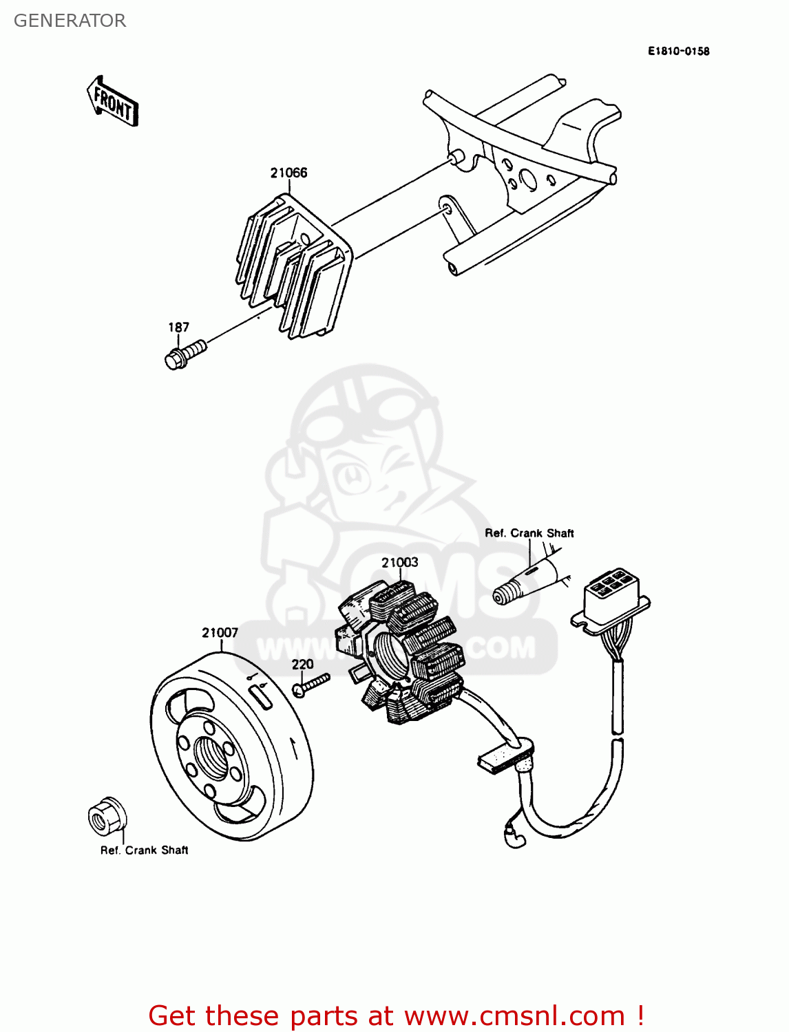 GENERATOR KMX125-A2 1987 EUROPE UK FG GR IT NR ST SD