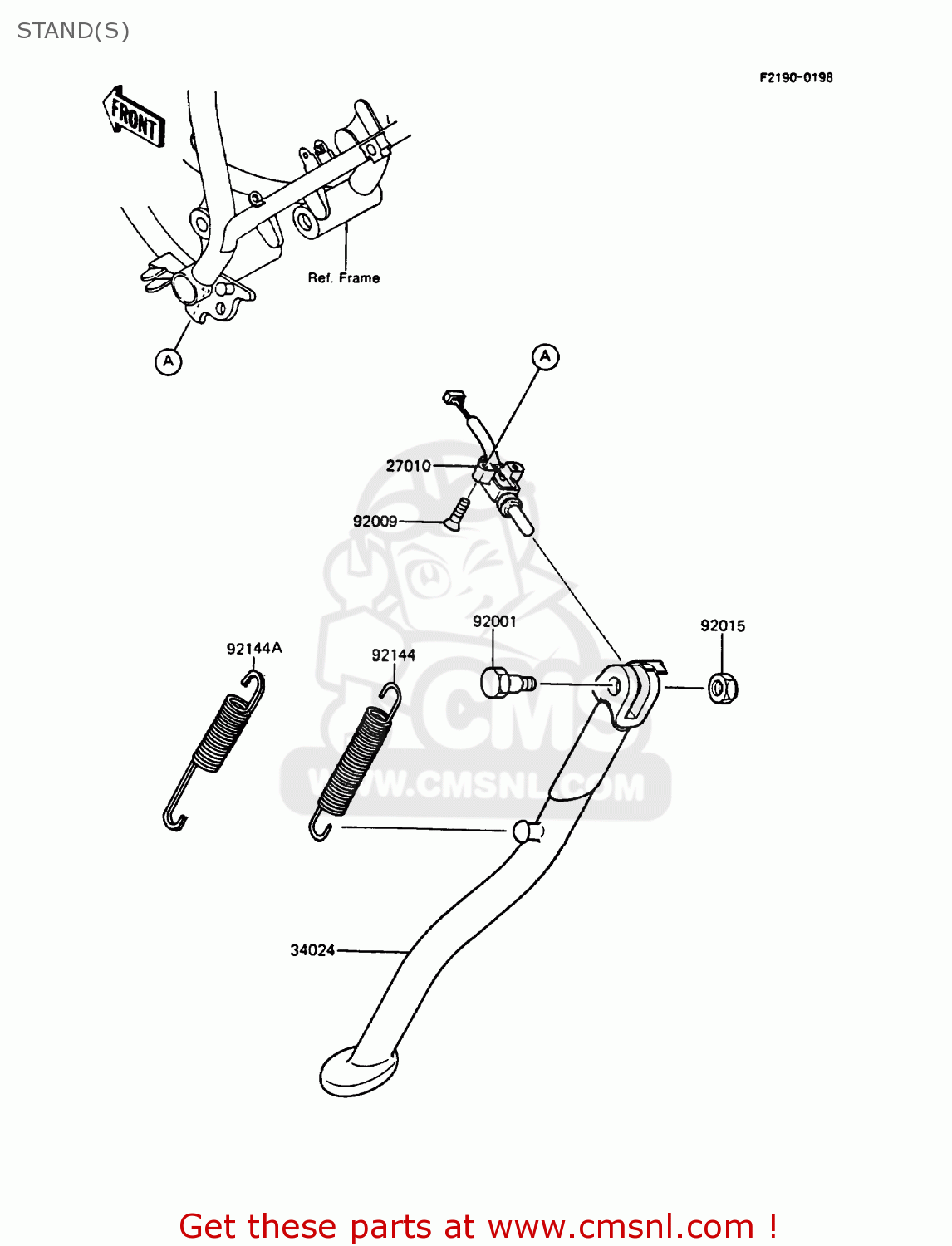 STAND(S) KMX125-A2 1987 EUROPE UK FG GR IT NR ST SD