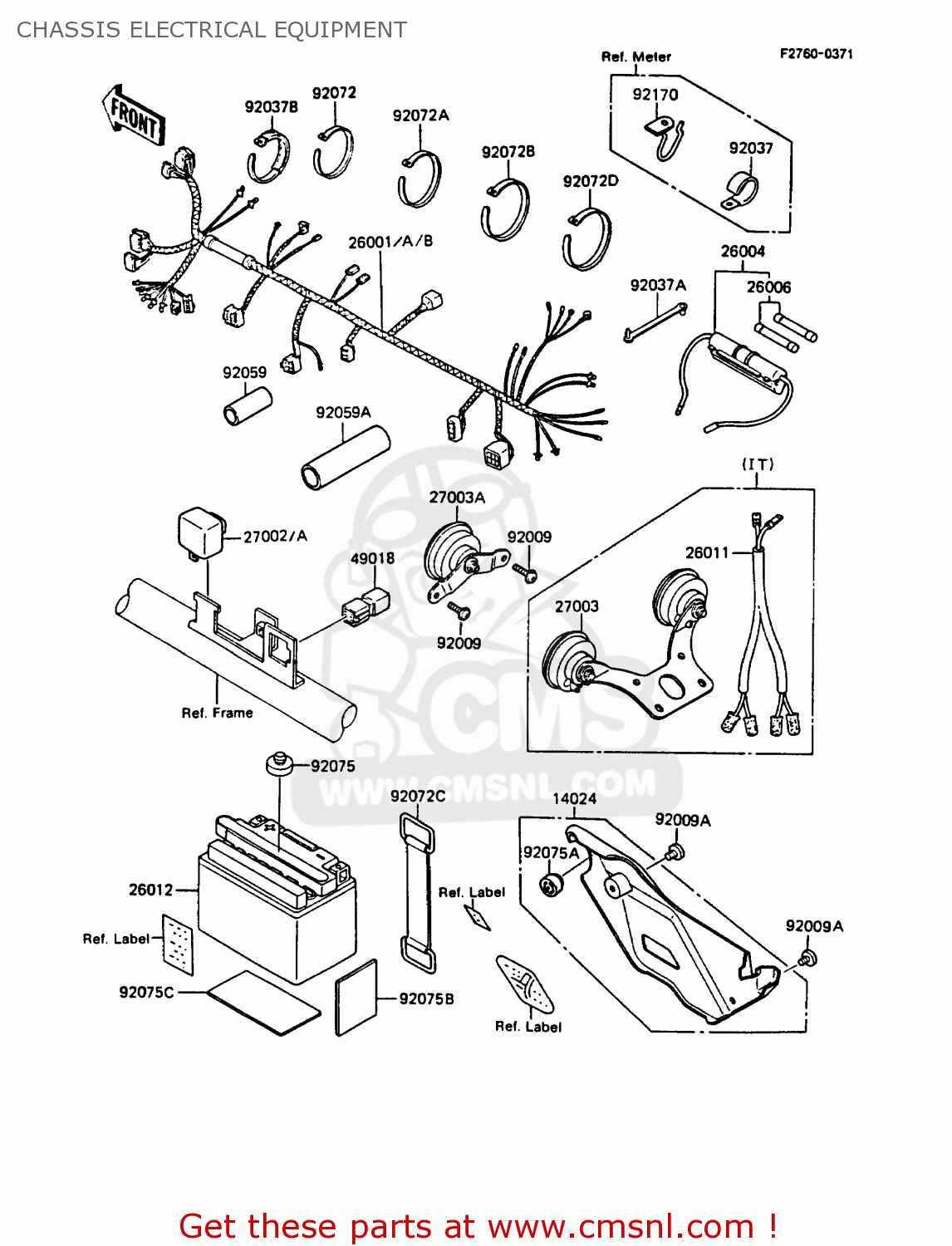 CHASSIS ELECTRICAL EQUIPMENT KMX125-A2 1987 EUROPE UK FG GR IT NR ST SD