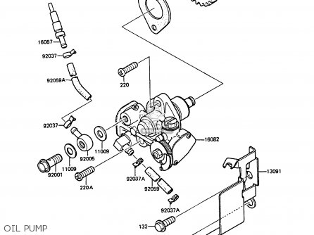 OIL PUMP - KMX125-A2 1987 EUROPE UK FG GR IT NR ST SD