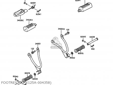 FOOTRESTS(MX125A-004358) - KMX125-A2 1987 EUROPE UK FG GR IT NR ST SD
