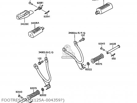 FOOTRESTS(MX125A-004359?) - KMX125-A2 1987 EUROPE UK FG GR IT NR ST SD