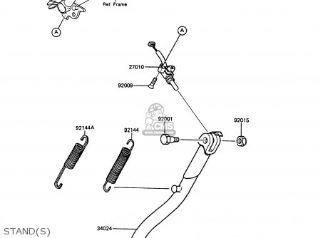 STAND(S) - KMX125-A2 1987 EUROPE UK FG GR IT NR ST SD