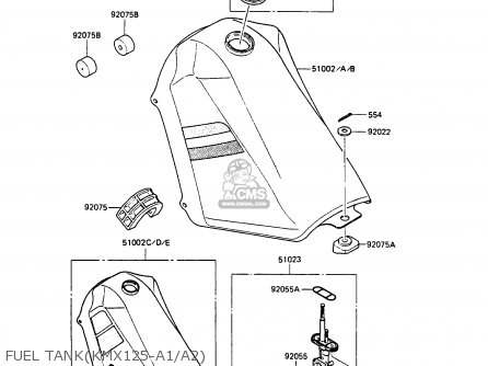 FUEL TANK(KMX125-A1/A2) - KMX125-A2 1987 EUROPE UK FG GR IT NR ST SD