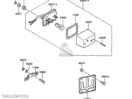 TAILLIGHT(S) - KMX125-A2 1987 EUROPE UK FG GR IT NR ST SD
