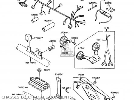 CHASSIS ELECTRICAL EQUIPMENT - KMX125-A2 1987 EUROPE UK FG GR IT NR ST SD
