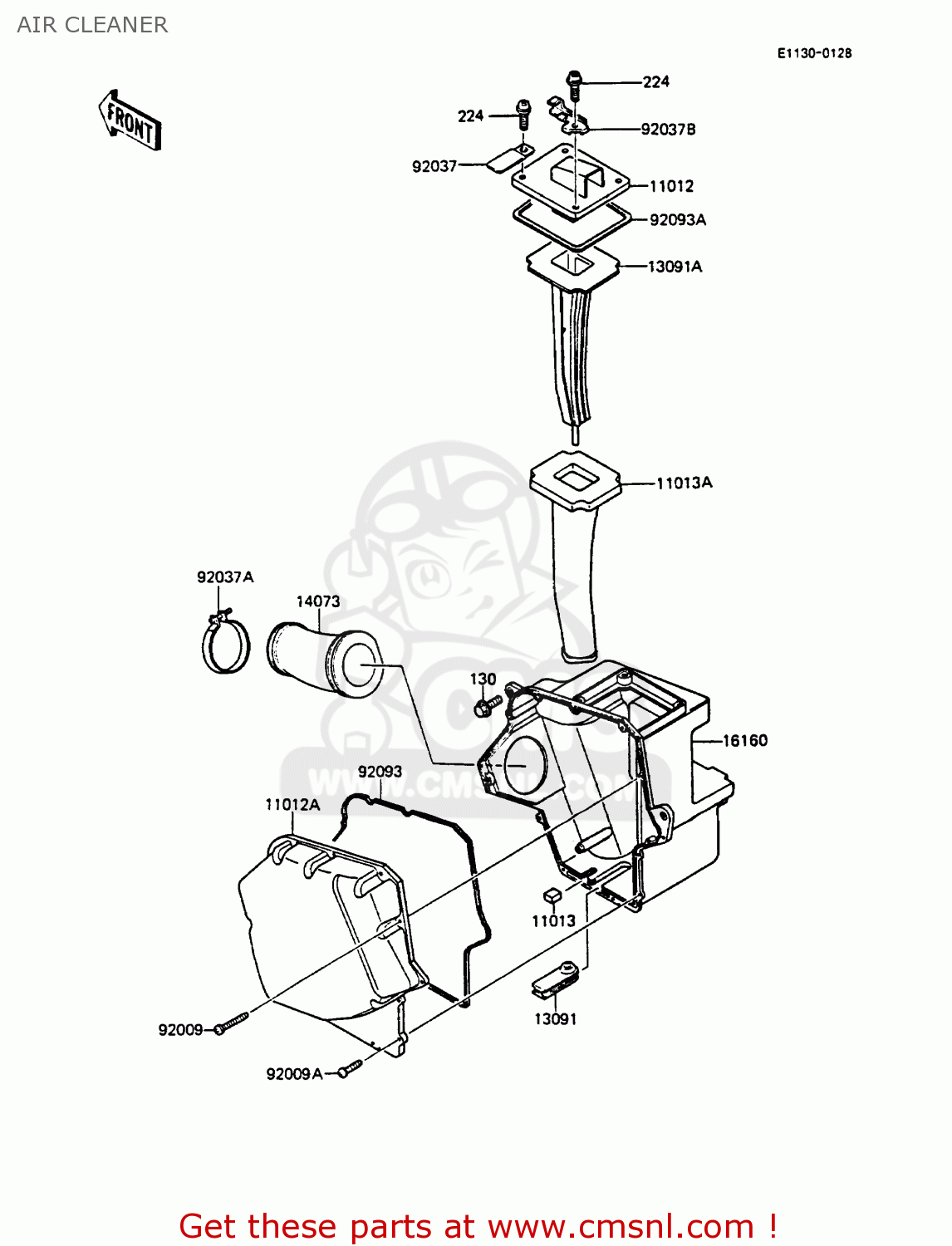 AIR CLEANER KMX125-A3 1988 EUROPE UK GR IT NR ST