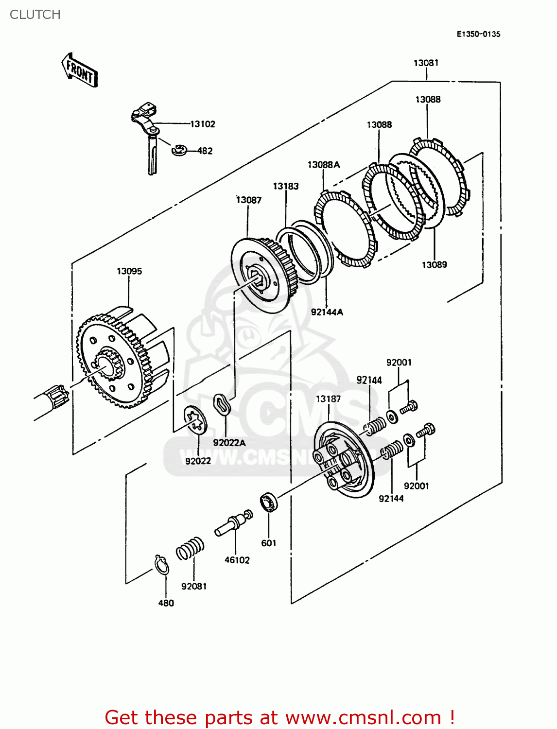 CLUTCH KMX125-A3 1988 EUROPE UK GR IT NR ST
