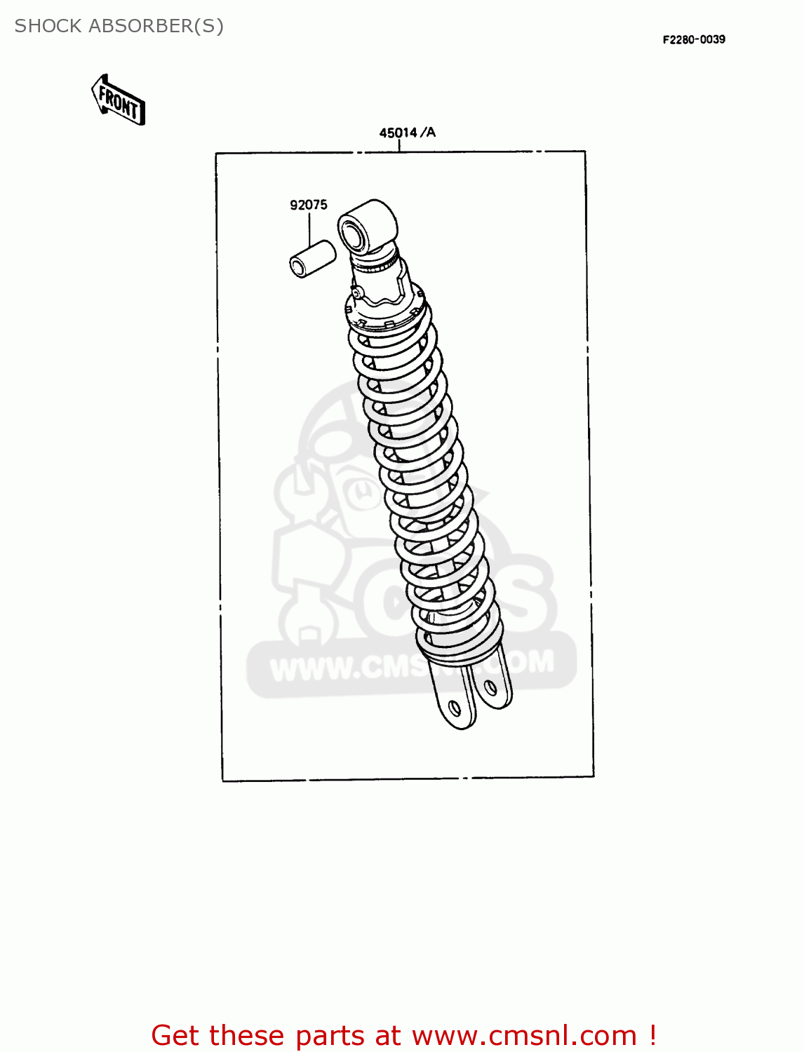 SHOCK ABSORBER(S) KMX125-A3 1988 EUROPE UK GR IT NR ST