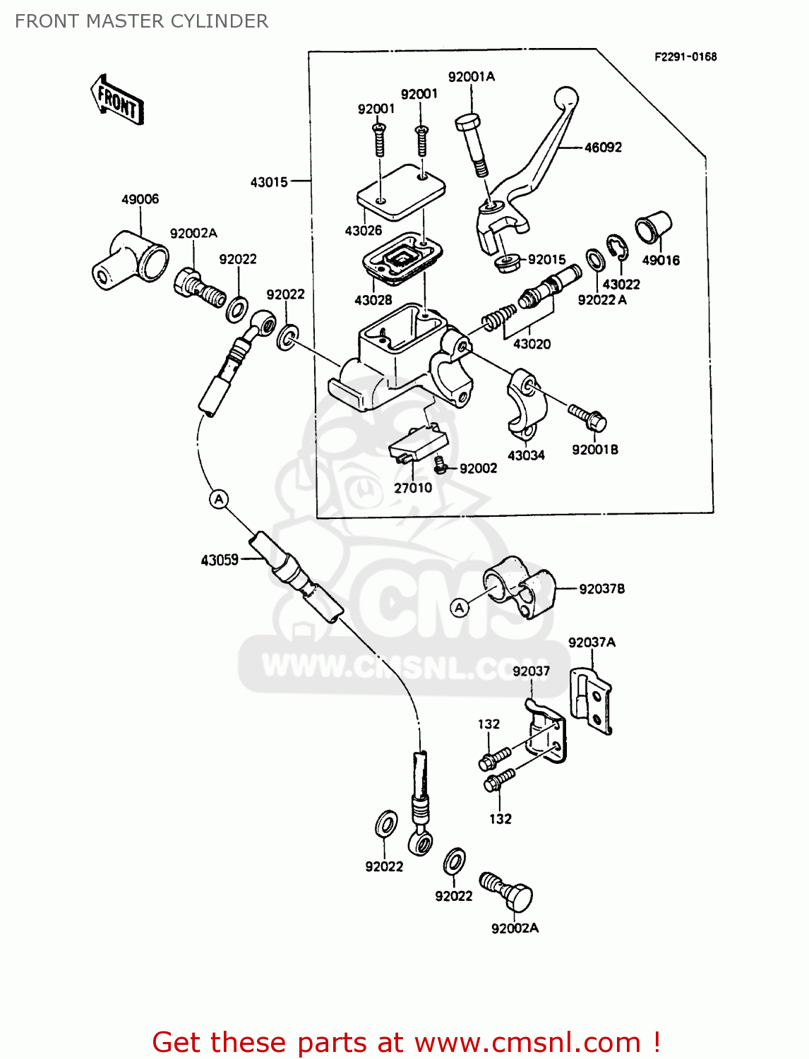 FRONT MASTER CYLINDER KMX125-A3 1988 EUROPE UK GR IT NR ST