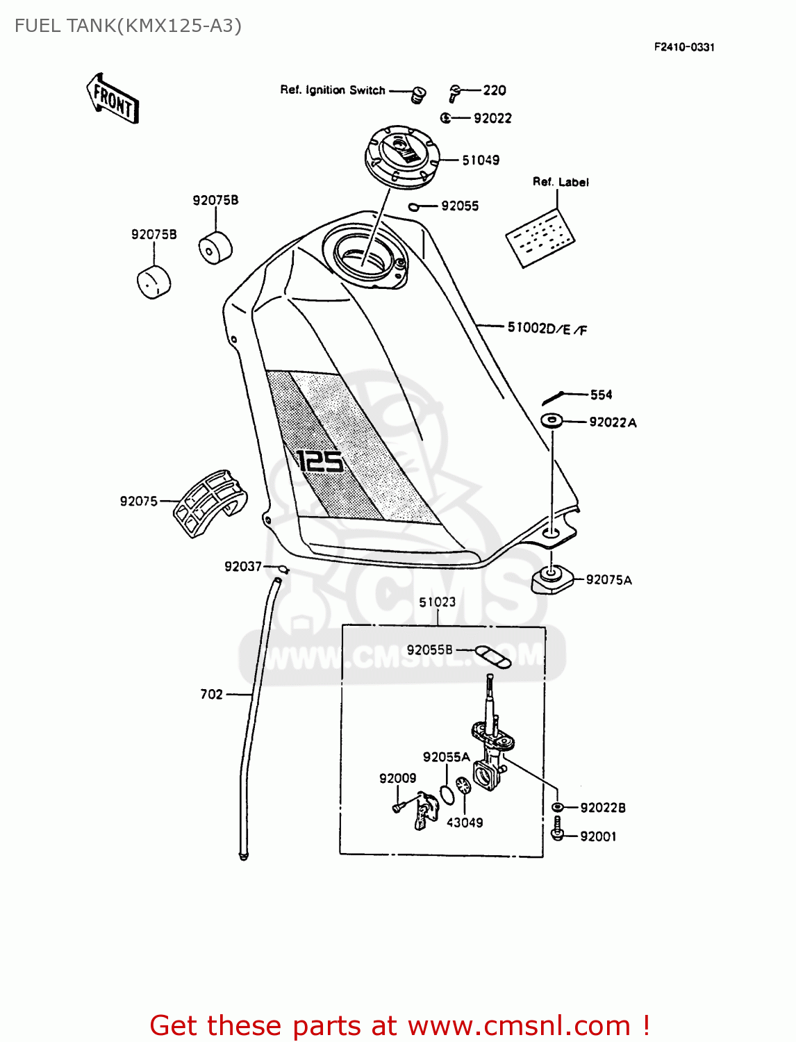 FUEL TANK(KMX125-A3) KMX125-A3 1988 EUROPE UK GR IT NR ST